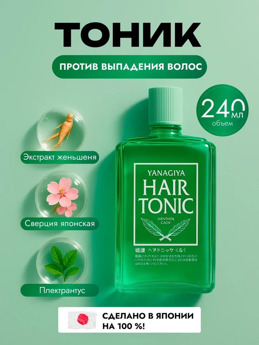 Тоник для роста волос несмываемое средство ментол 240 мл
