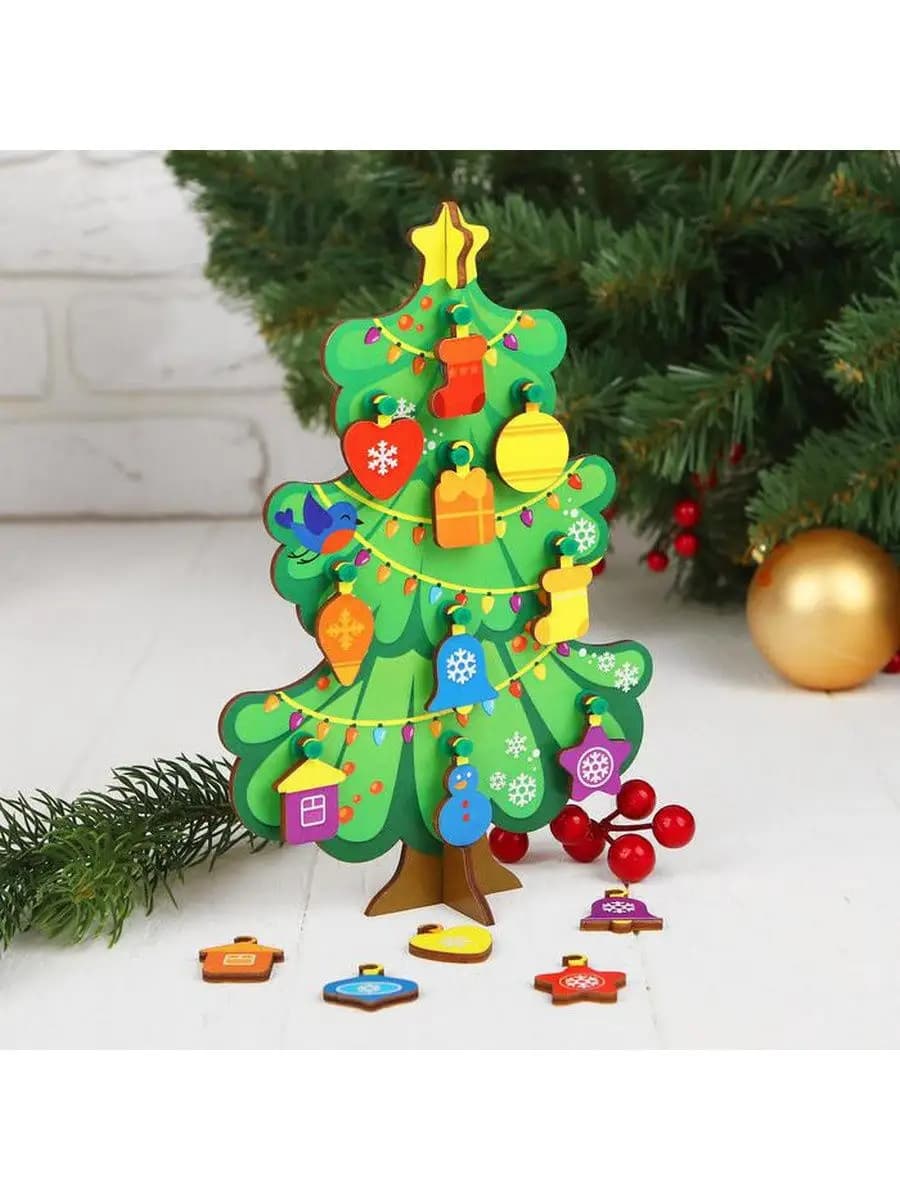 Развивающая игрушка "Ёлочка" нарядная 15х20 см