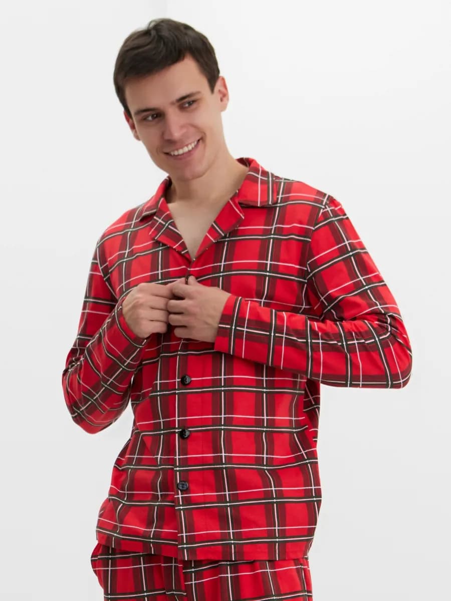 Пижама новогодняя брюки и рубашка домашние