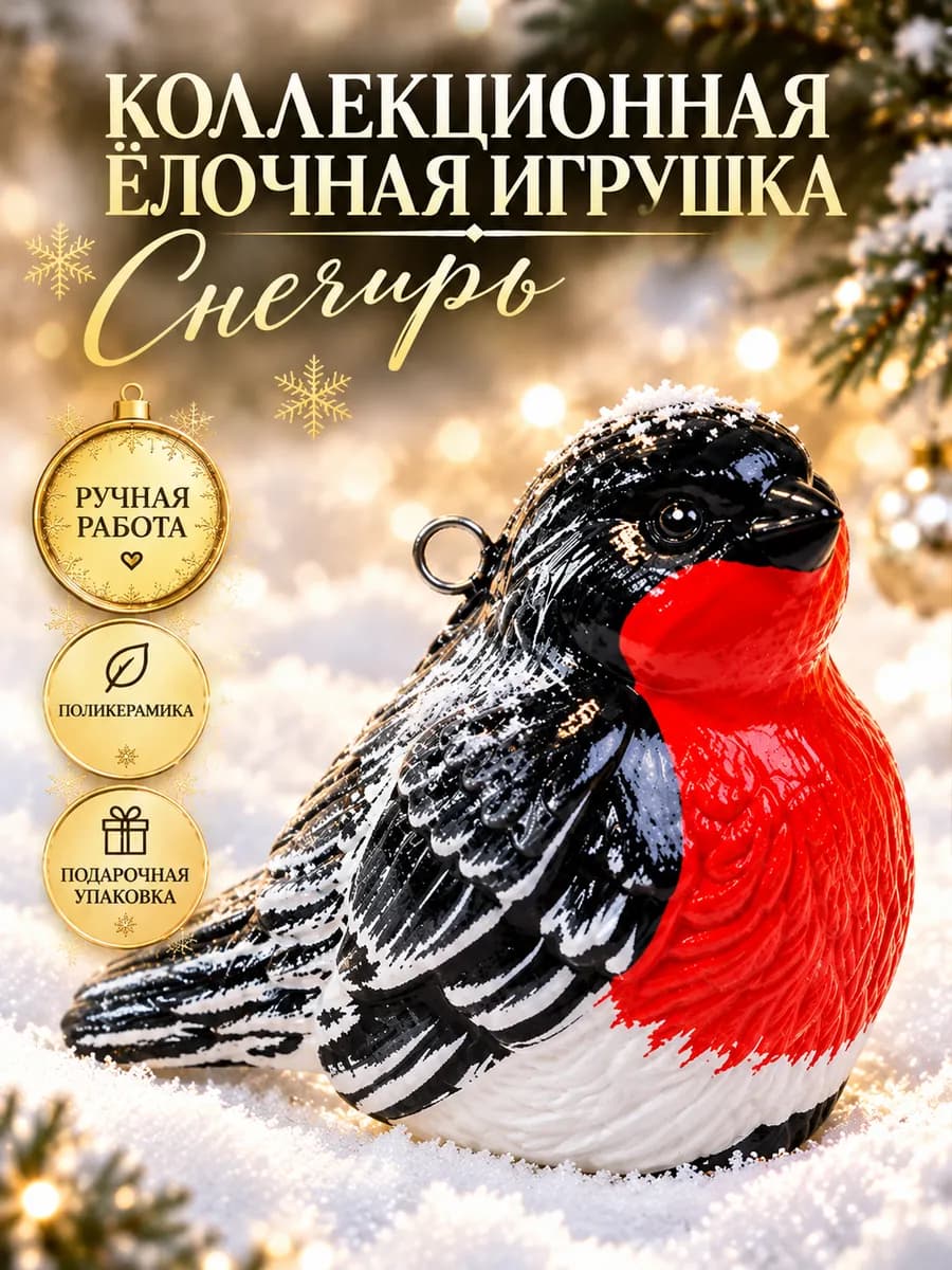 Новогодние игрушки елочные украшения Снегирь 2027