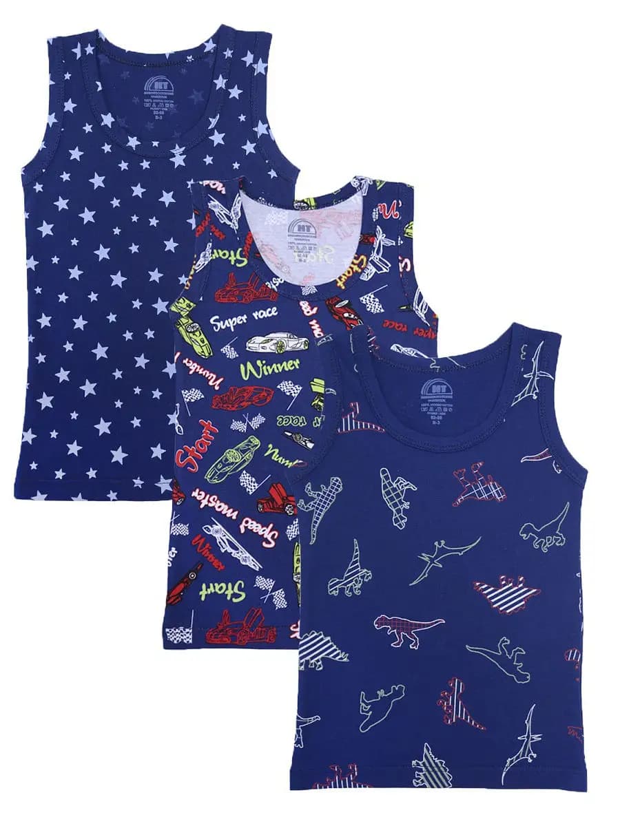 Майка детская для мальчиков комплект 3 шт с принтом