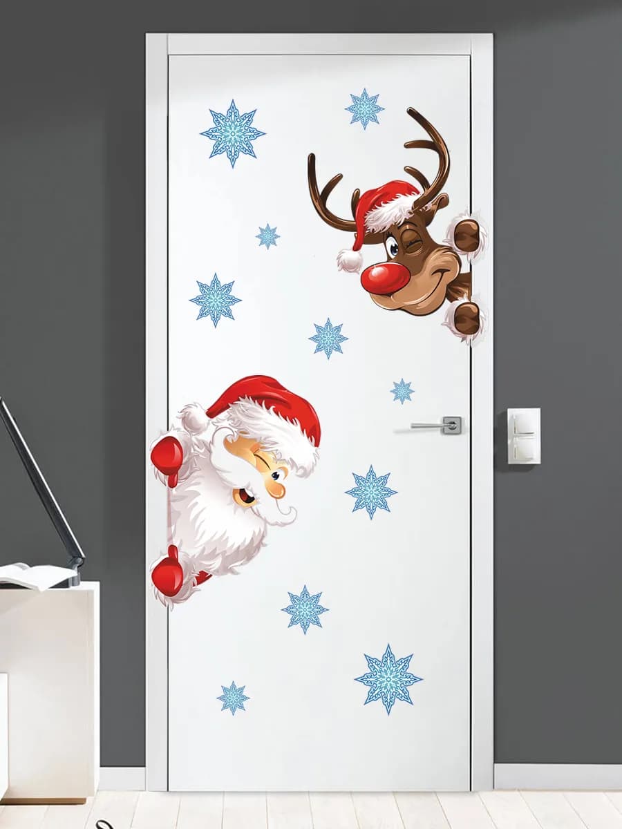 Новогодние наклейки на окна, Дед Мороз, Новый год 2026