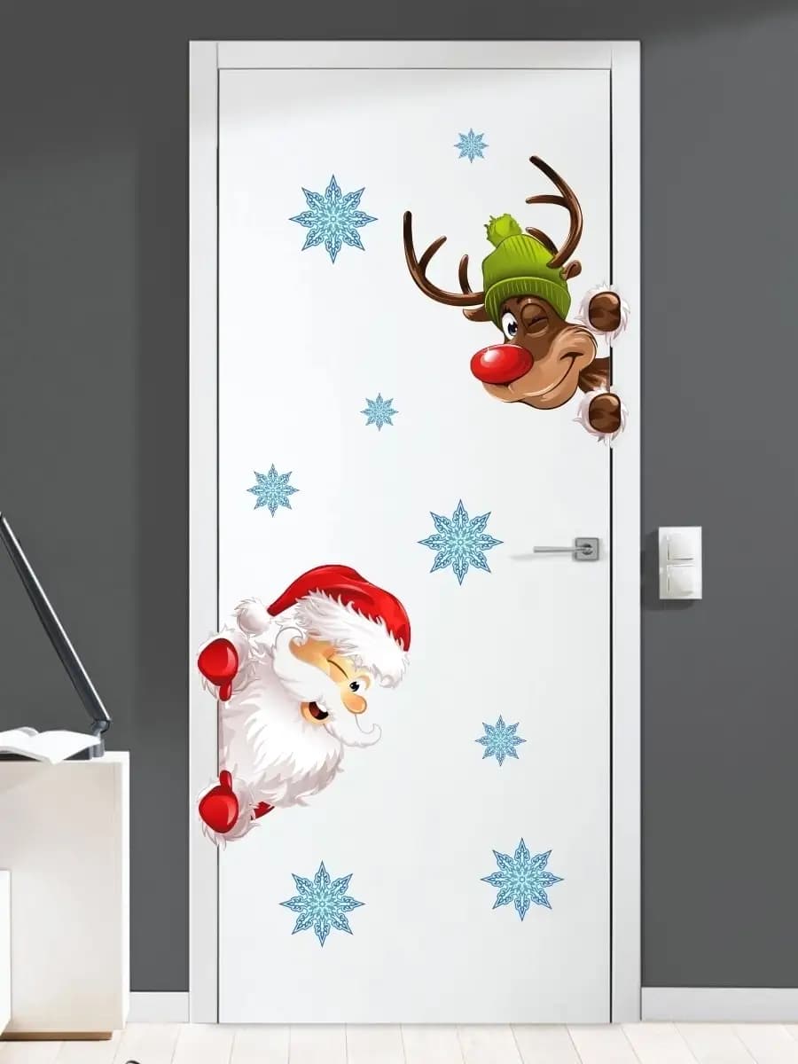 Новогодние наклейки на окна, Дед Мороз, Новый год 2026