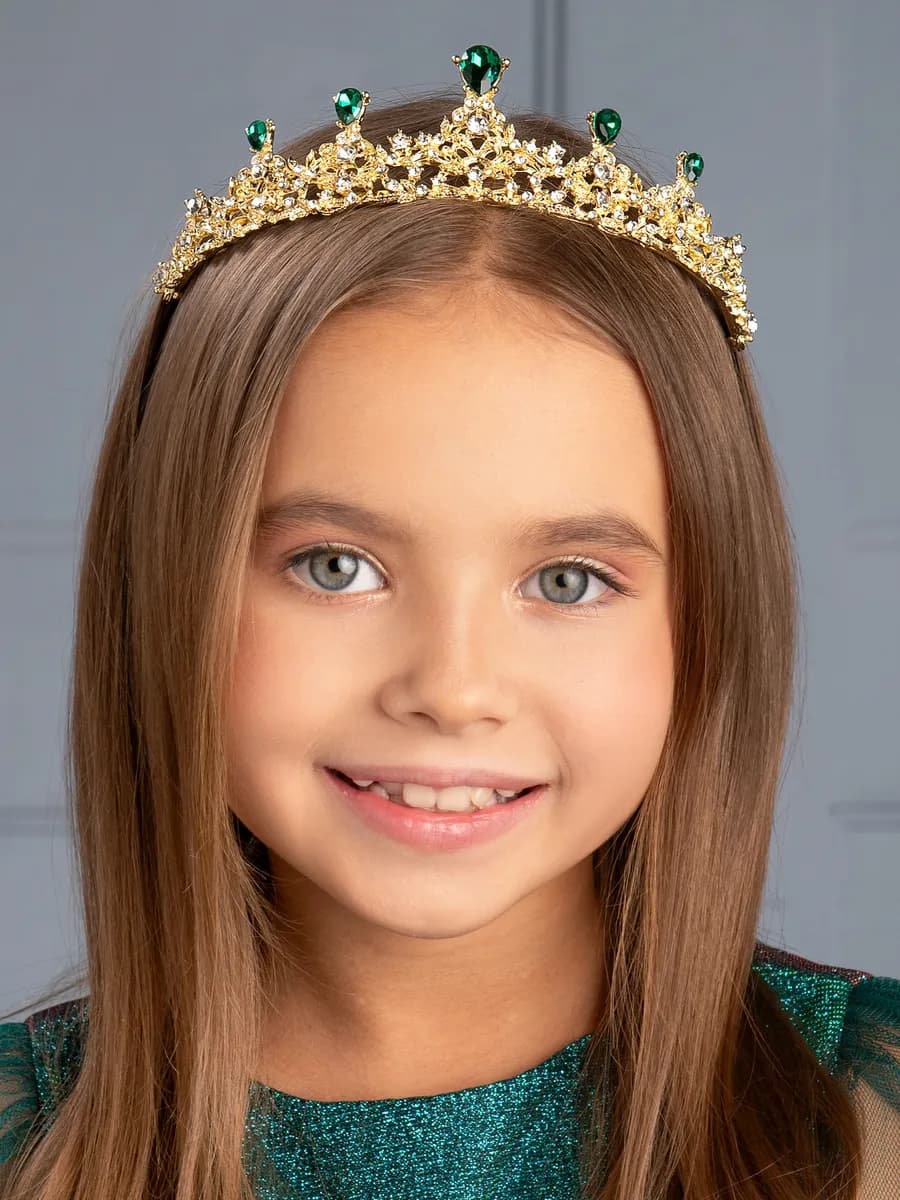 Диадема для девочки на Новый год, корона с кристаллами