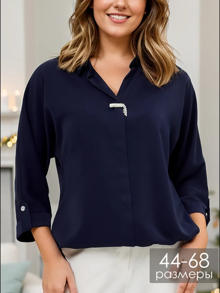 Блузка нарядная офисная больших размеров - фото 1