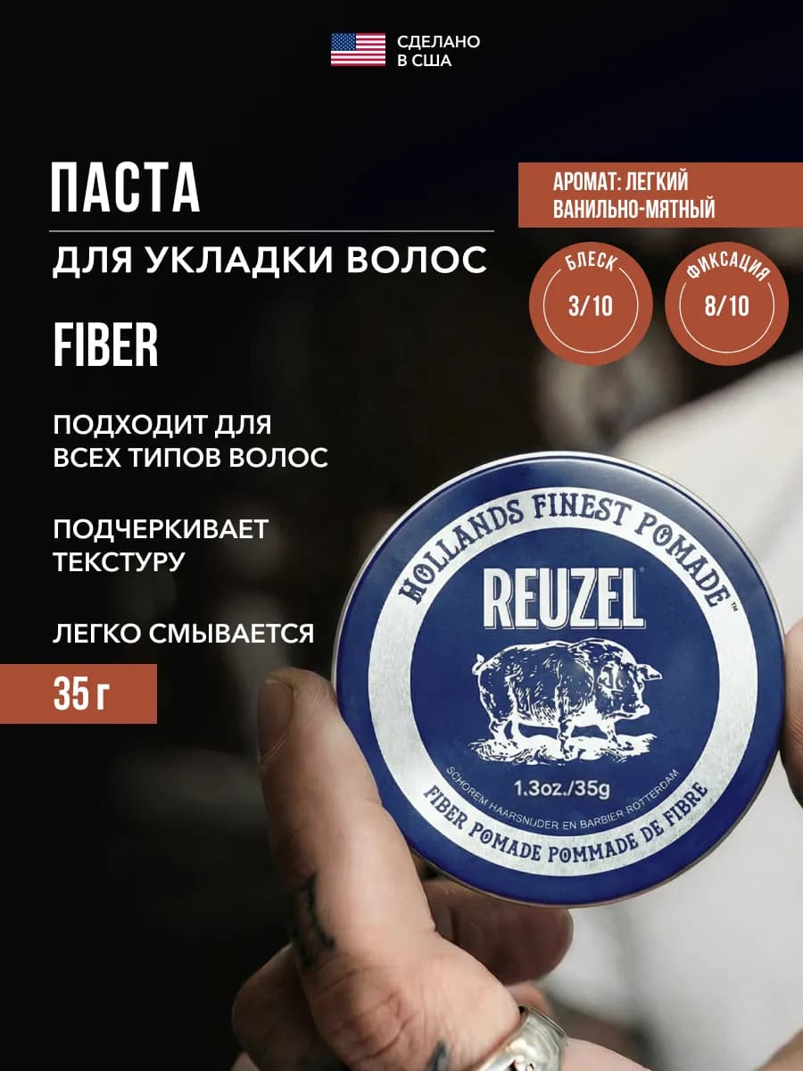 Паста для укладки волос мужская текстурирующая Fiber 35 г