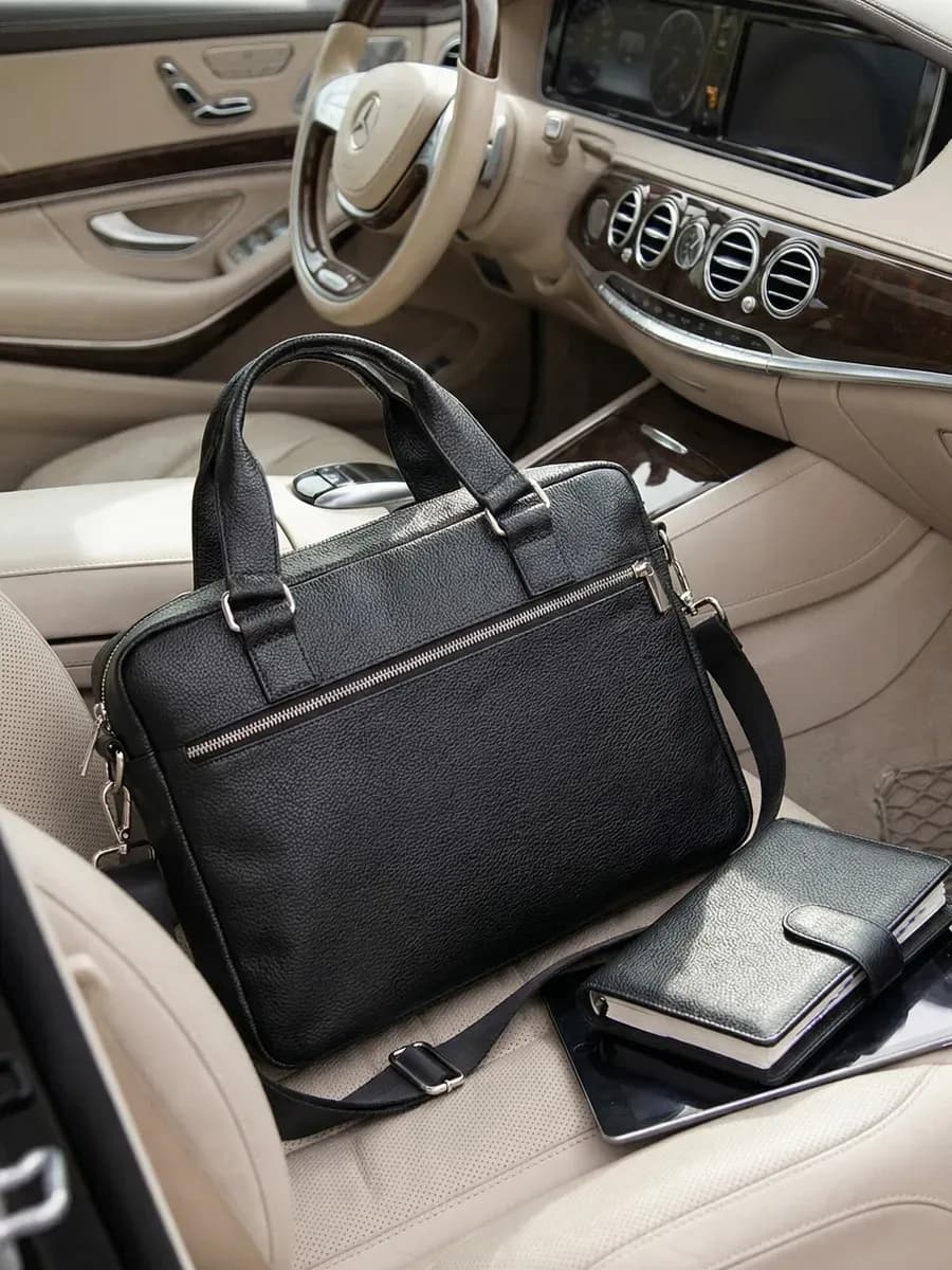 Сумка для документов А4 и ноутбука кожаная через плечо