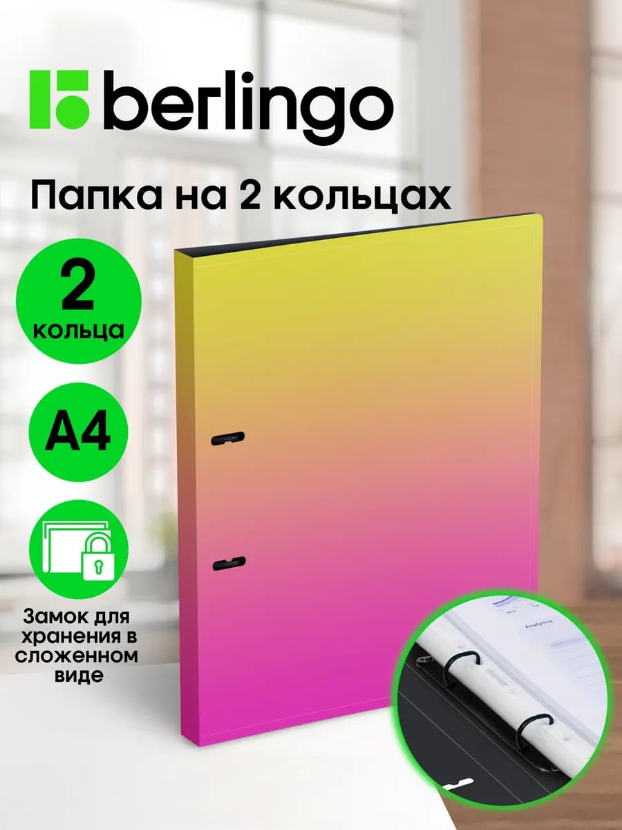 Папка на кольцах для документов и файлов, А4