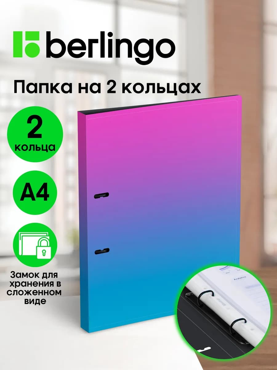 Папка на кольцах для документов и файлов, А4