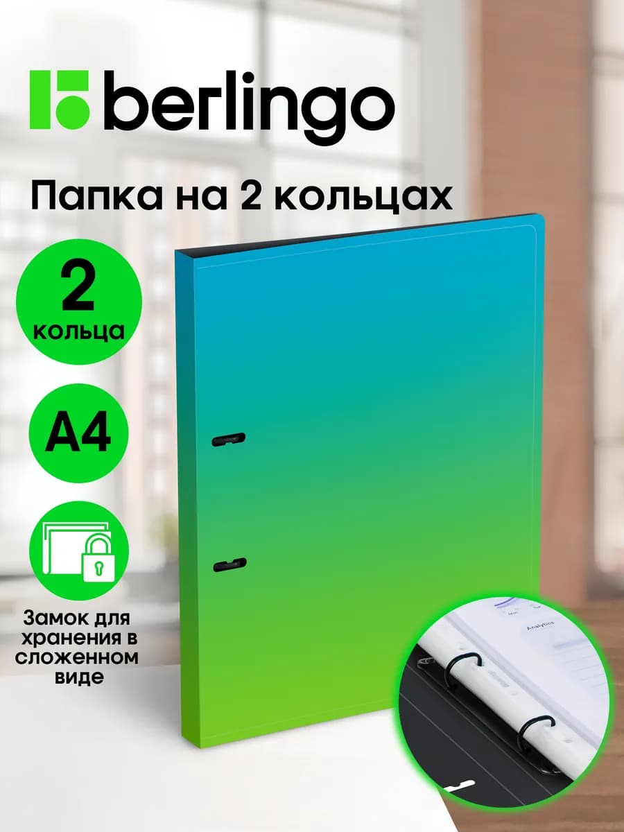 Папка на кольцах для документов и файлов, А4