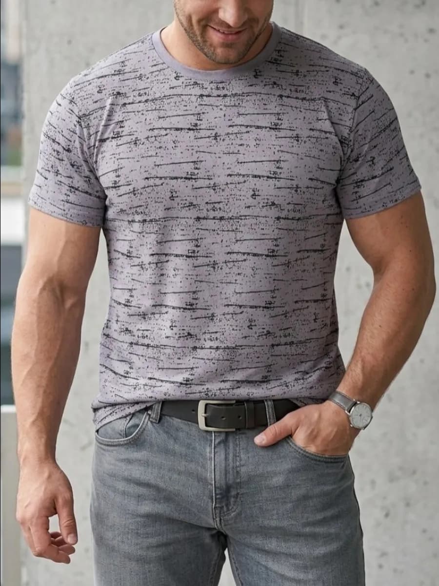 Футболка с принтом спортивная хлопковая