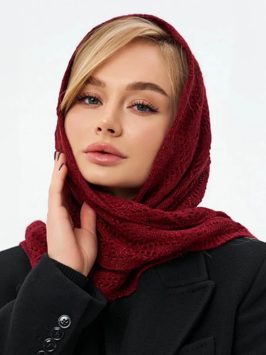 Платок вязаный ажурный