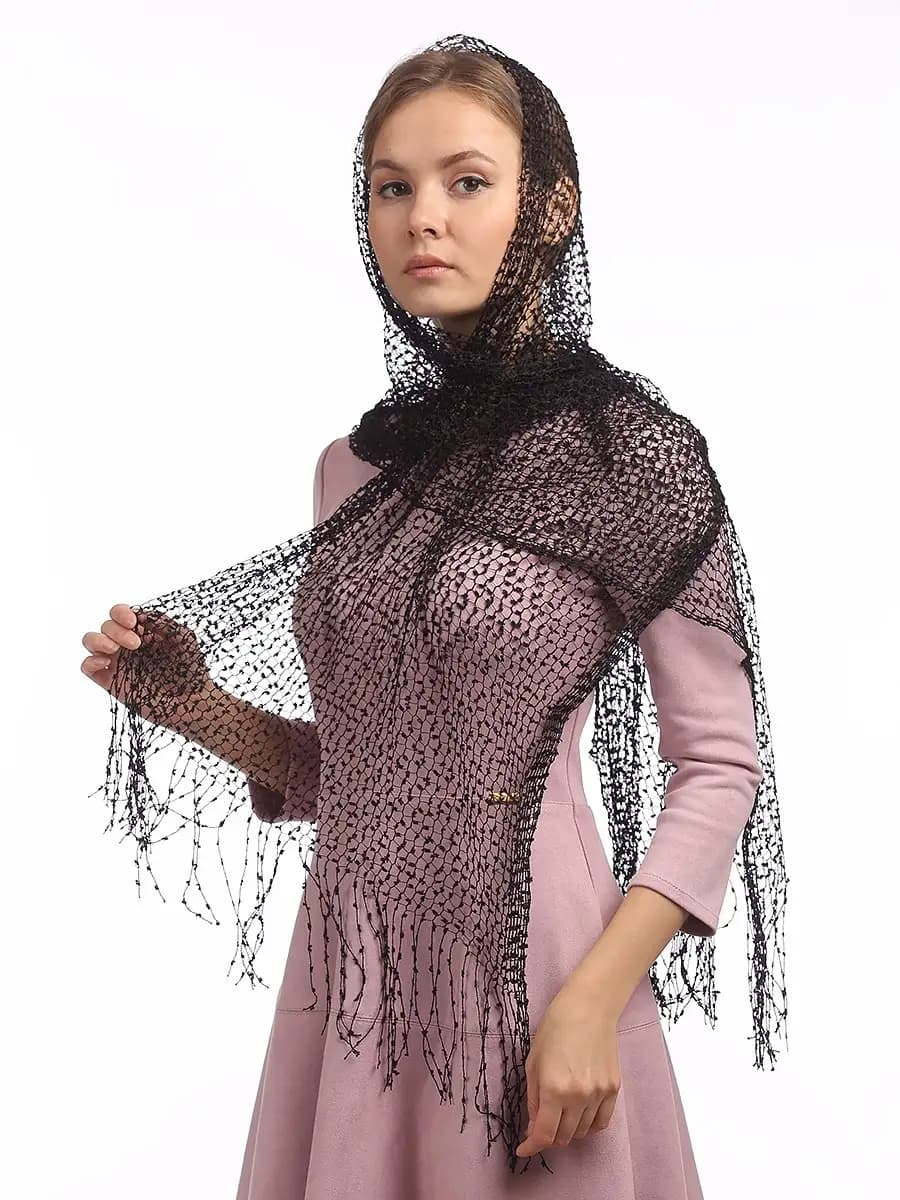 Шарф-накидка,в церковь,ниспадающий,шаль для храма