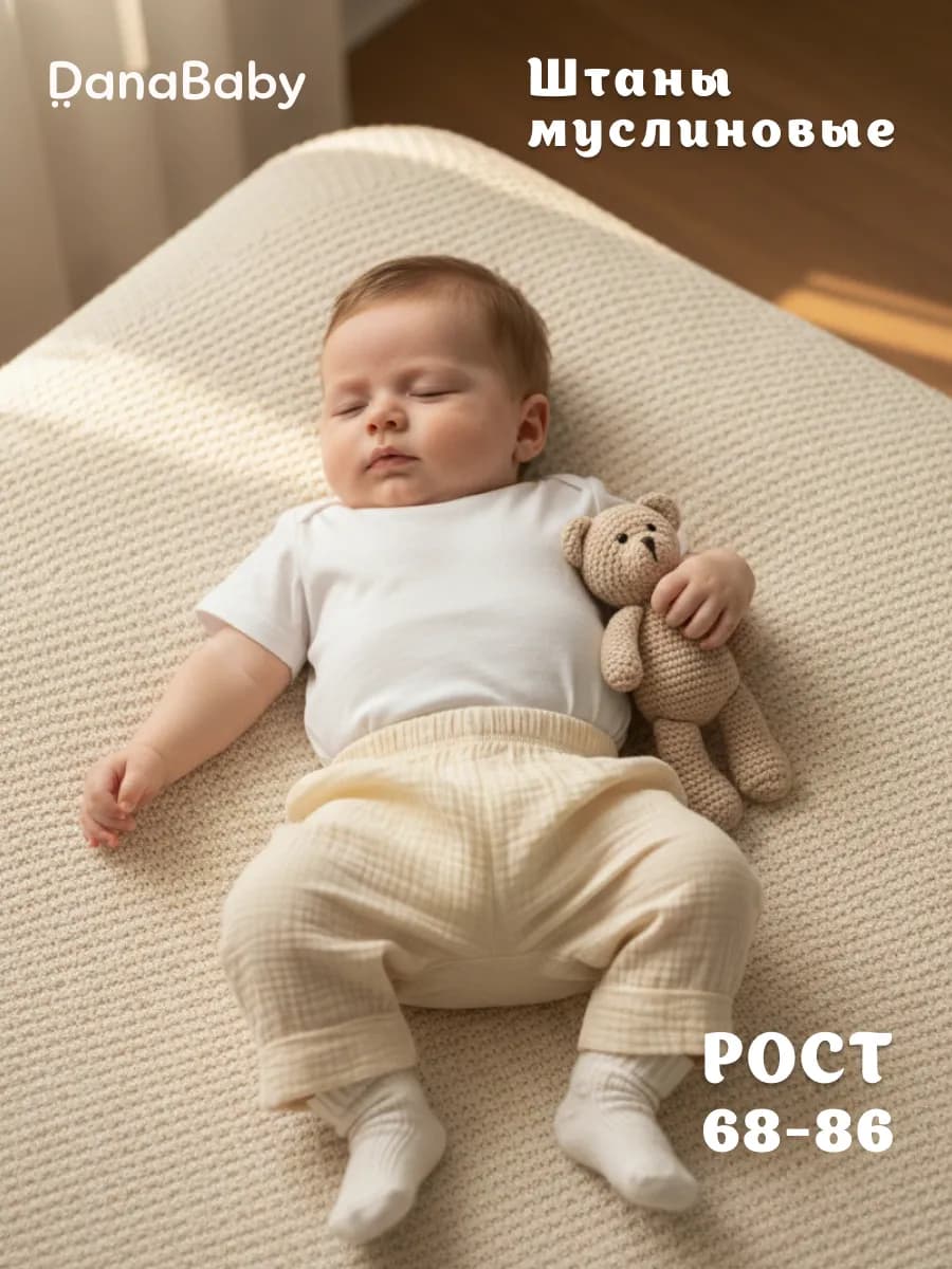 Штанишки муслиновые для новорожденного