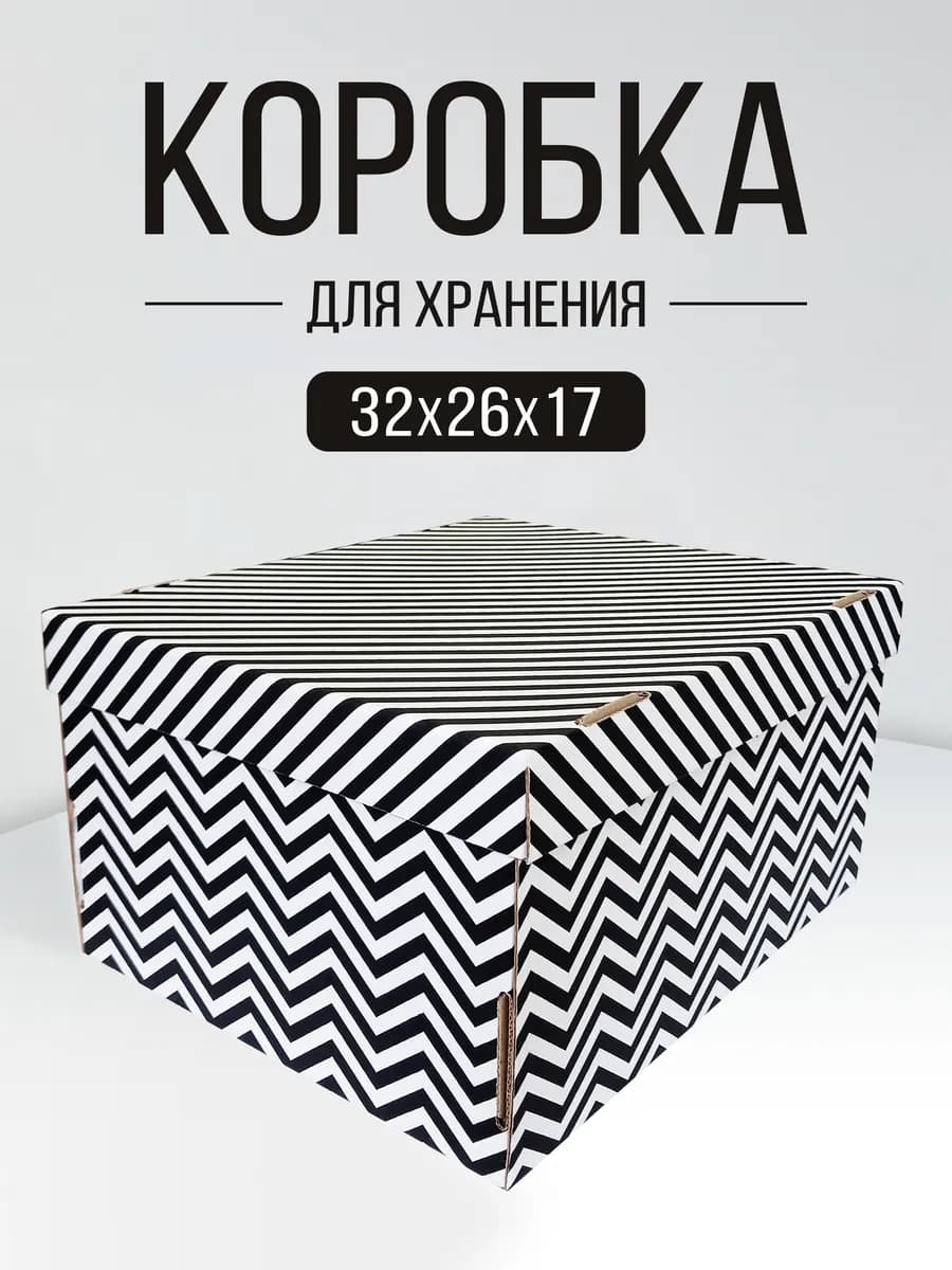 Коробка для хранения картонная с крышкой