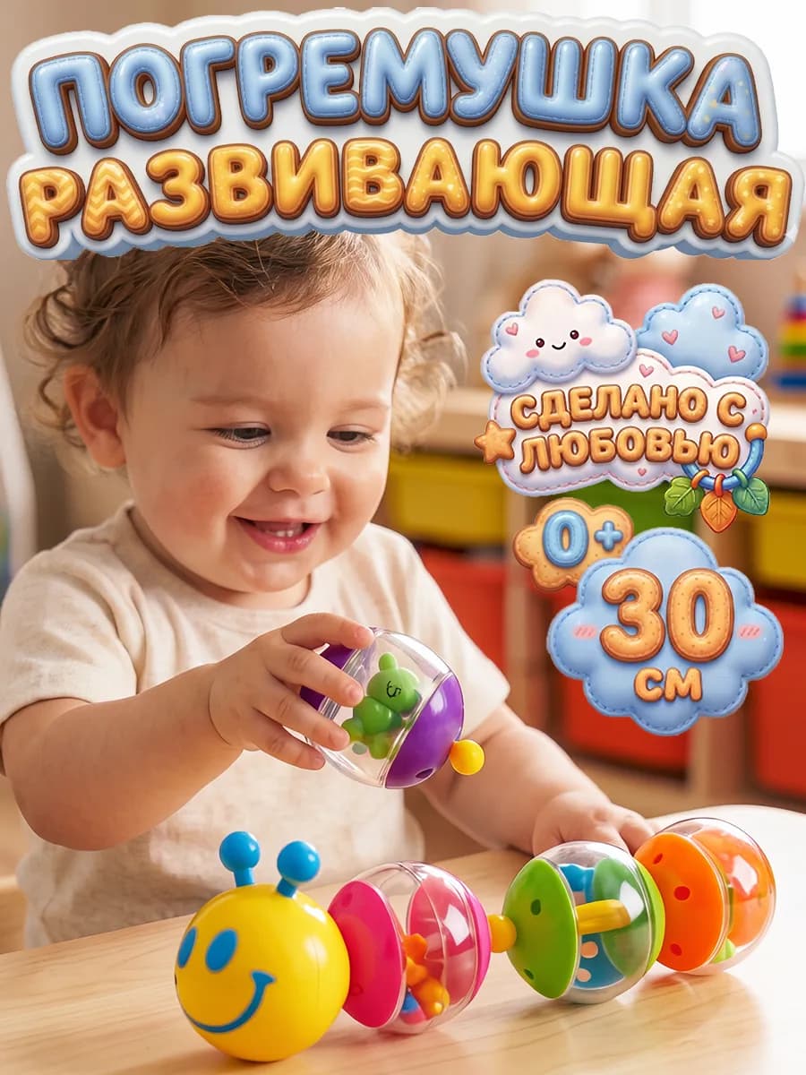 Развивающая игрушка погремушка для новорожденных малышей