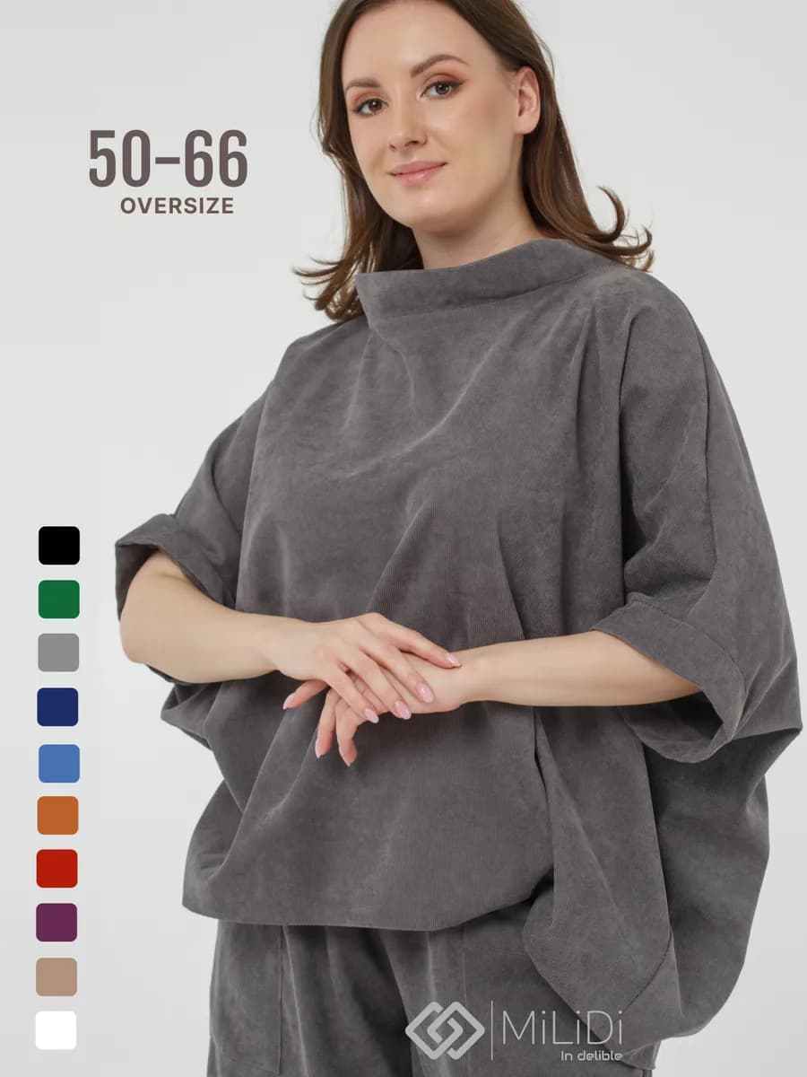 Блуза вельветовая праздничная оверсайз