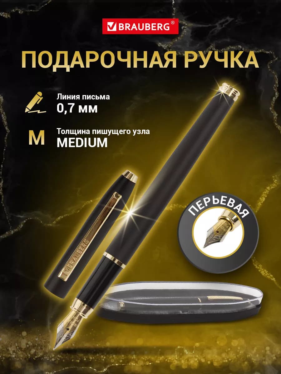 Ручка подарочная перьевая красивая в футляре бизнес класса