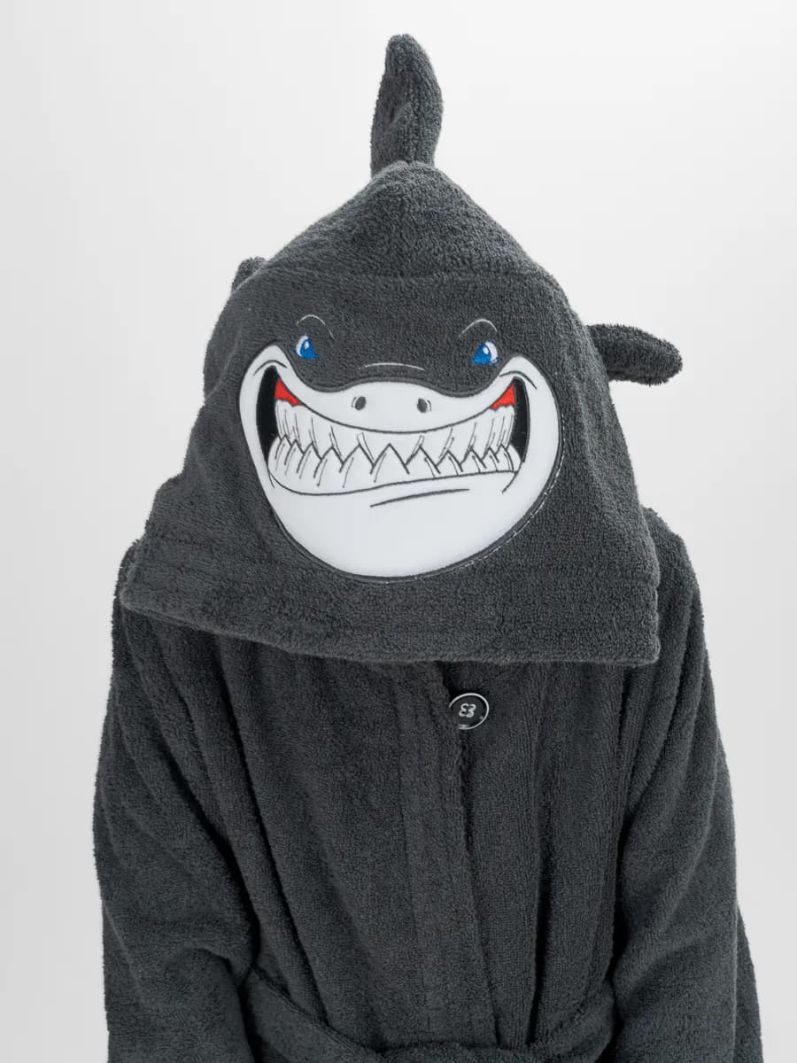 Халат махровый с капюшоном Акула