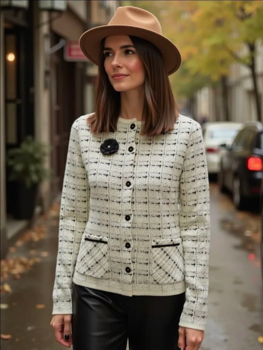 Жакет укороченный трикотажный приталенный Пиджак шанель