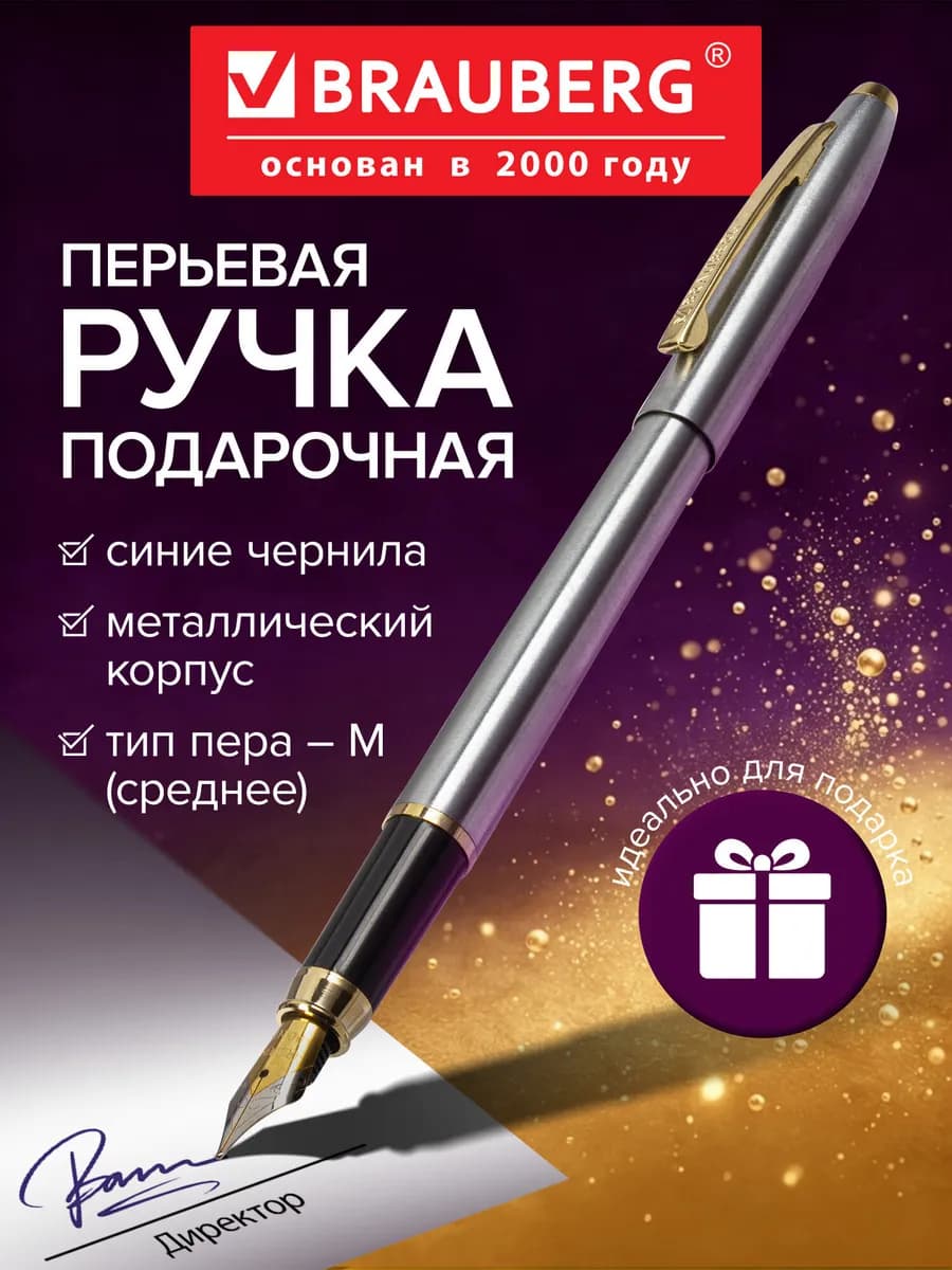 Ручка подарочная перьевая красивая в футляре бизнес класса
