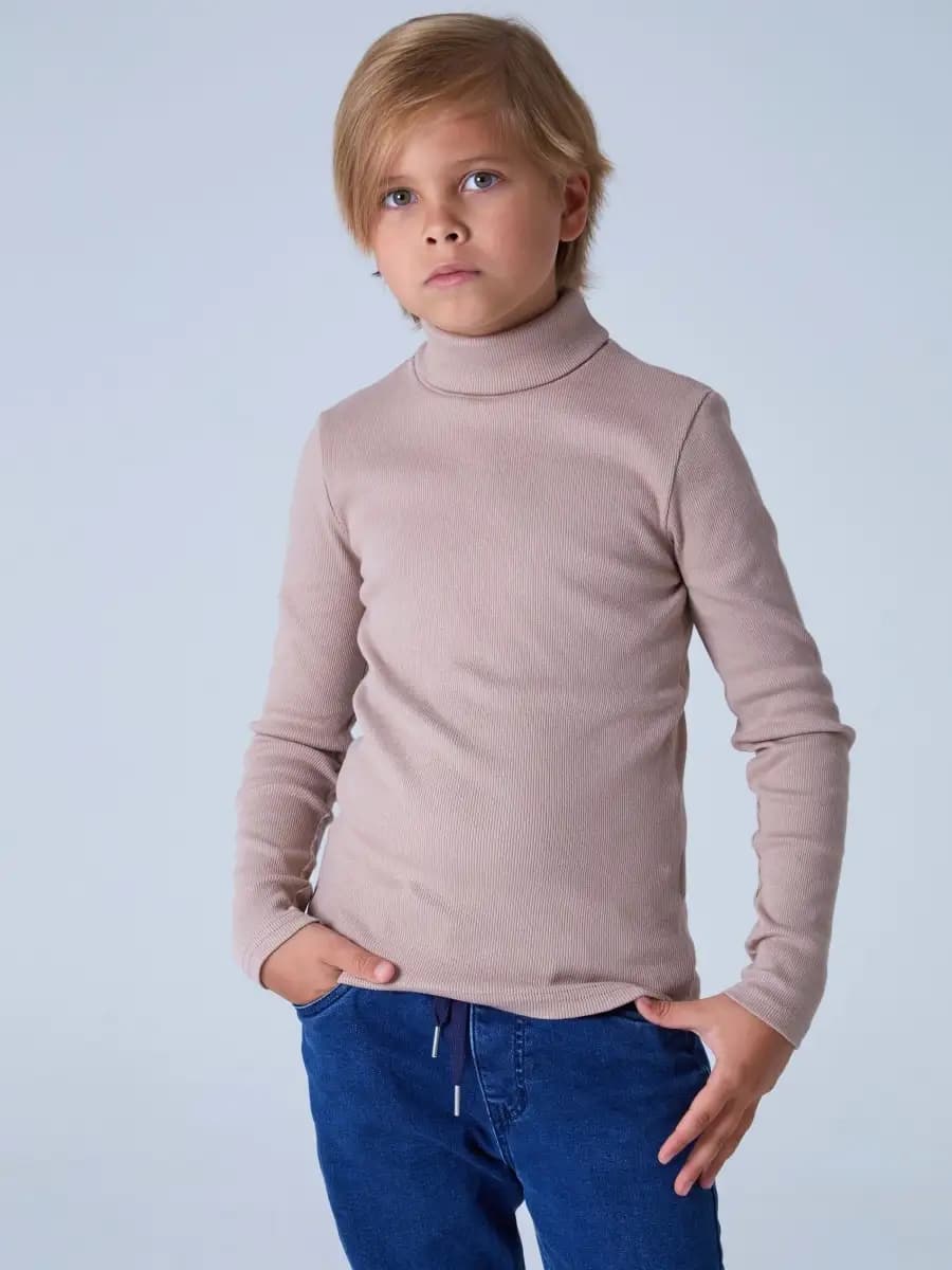 Водолазка детская школьная в рубчик с горлом хлопок