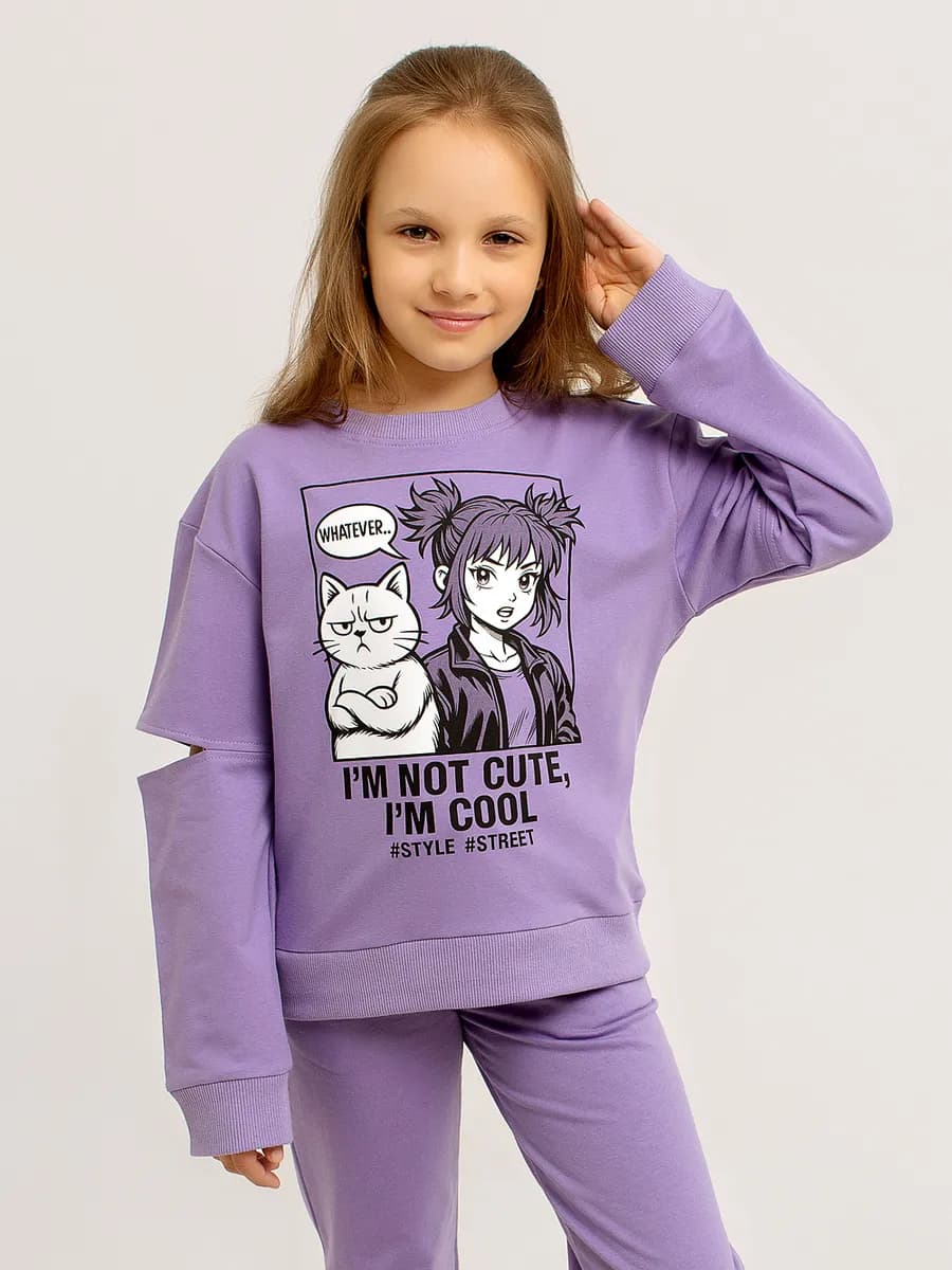 Толстовка оверсайз с принтом Аниме футер