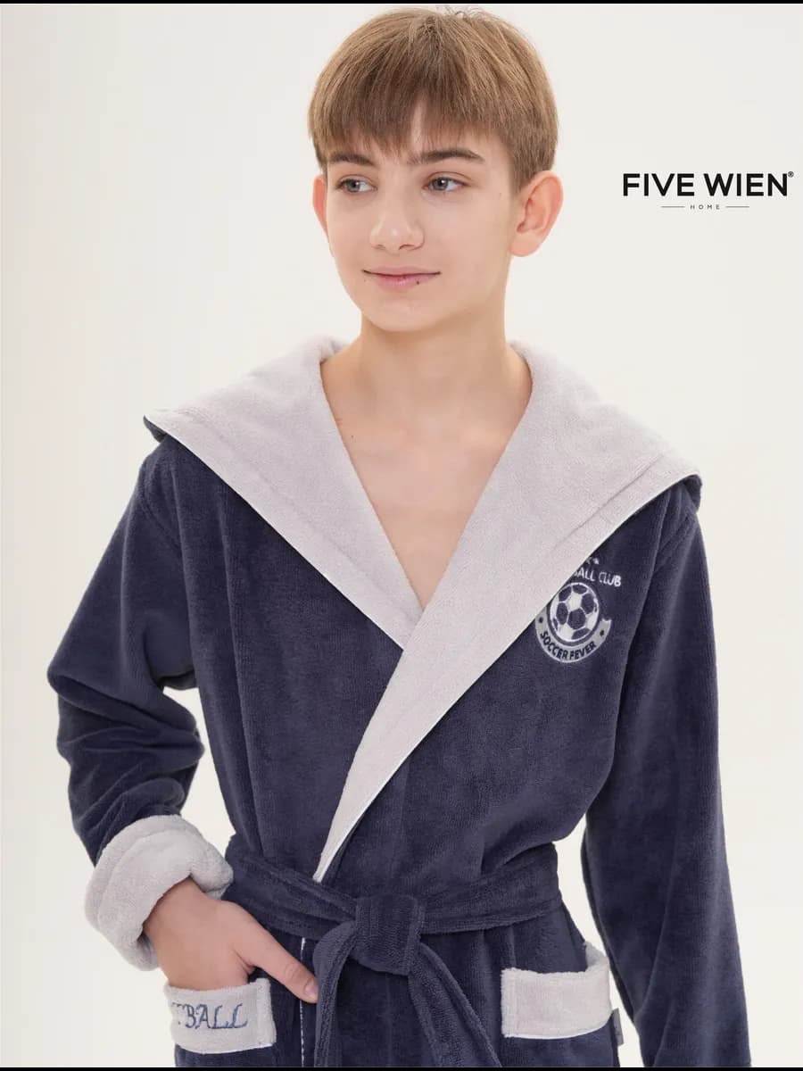 Халат махровый детский с капюшоном для мальчика RONALDO