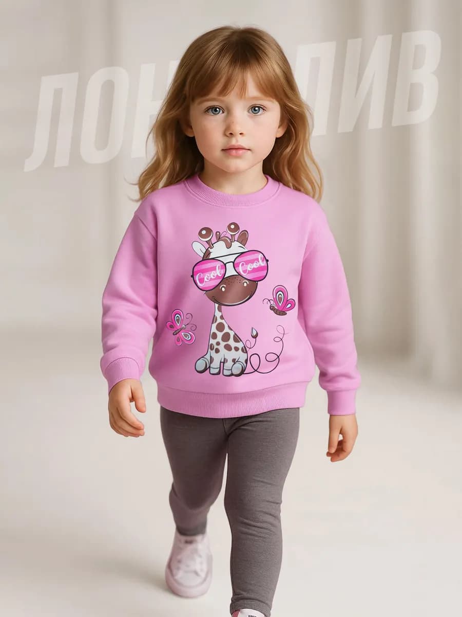 Лонгслив с принтом детский хлопок