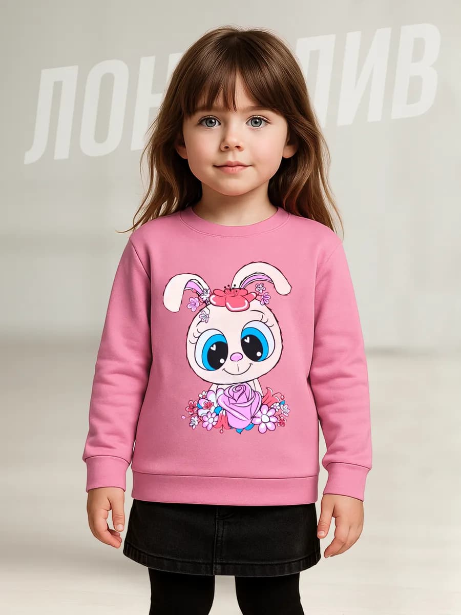 Лонгслив с принтом детский хлопок