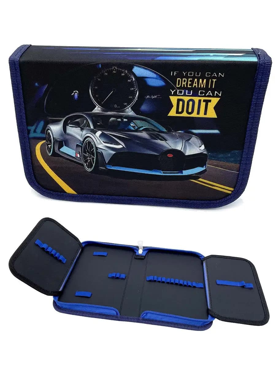 Пенал 1 отделение "Спорткар" с 2-мя створками