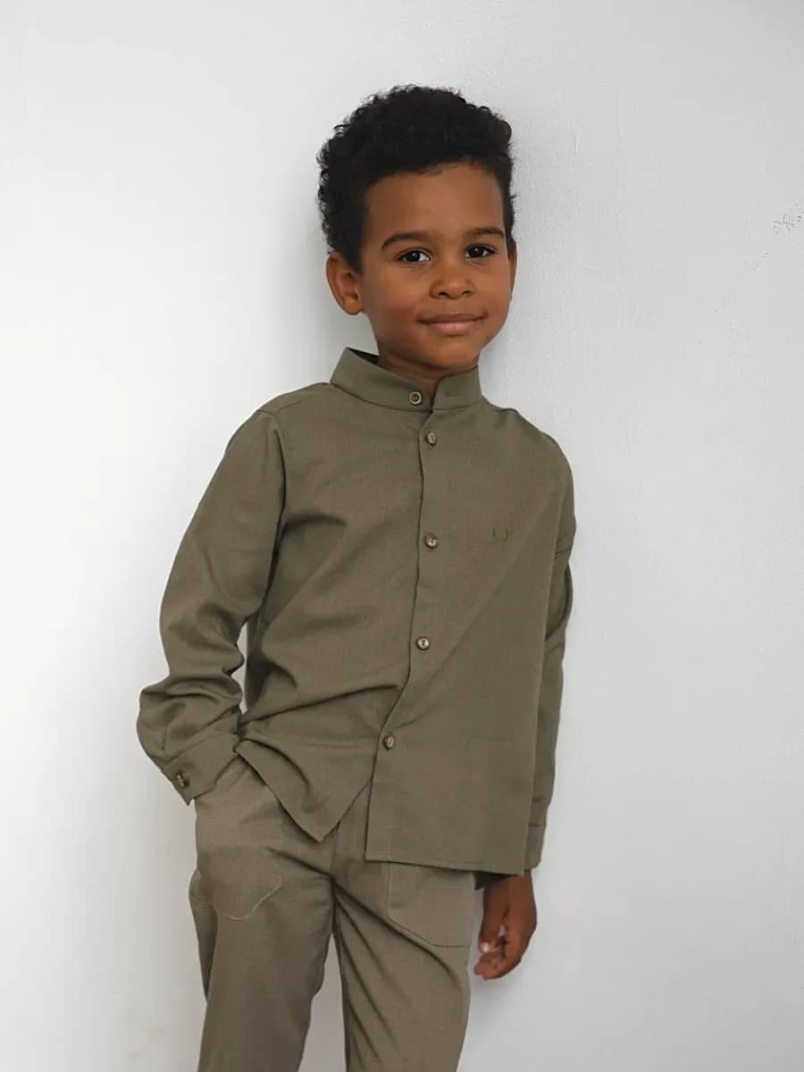 Рубашка c воротником стойка - фото 1