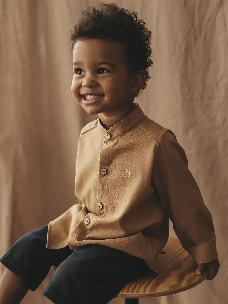 Рубашка детская c воротником стойка - фото 1