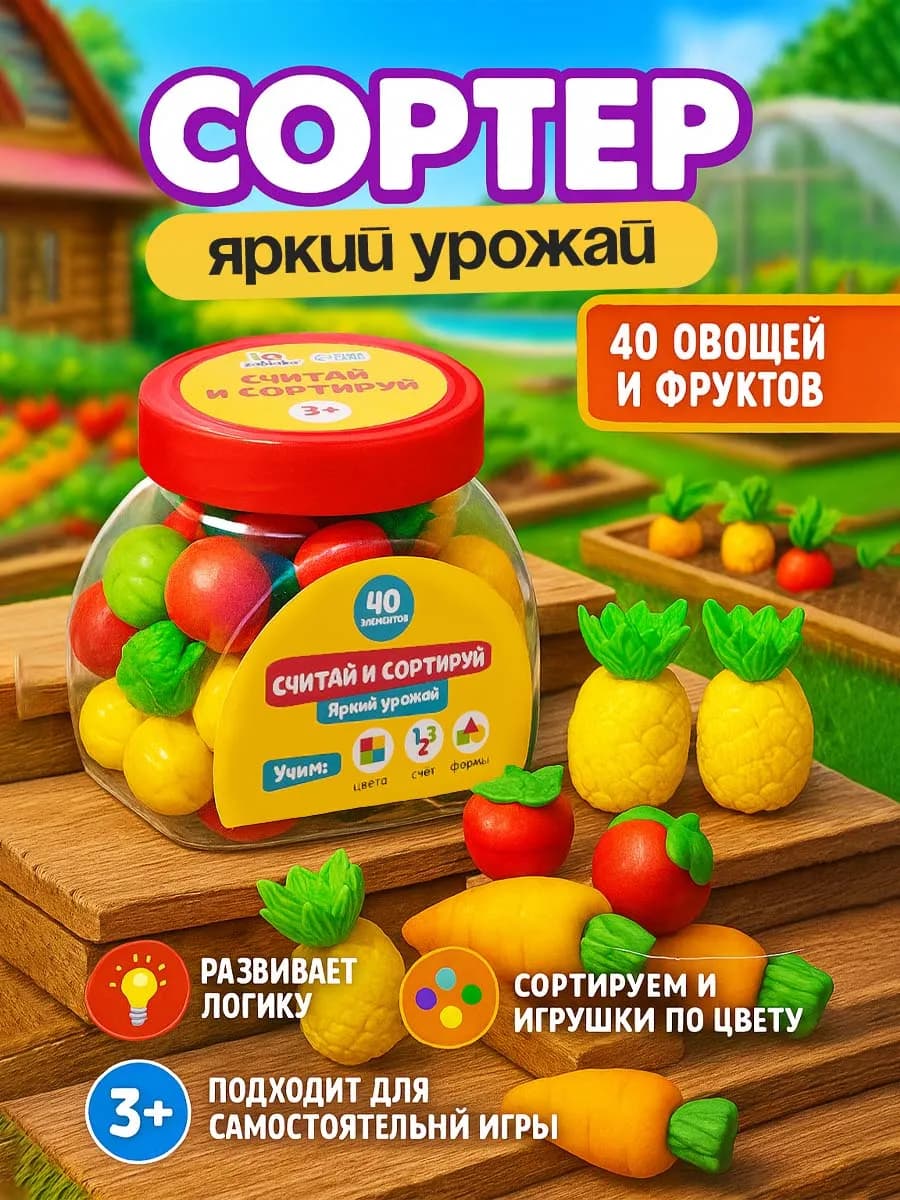 Сортер для малышей Овощи и фрукты