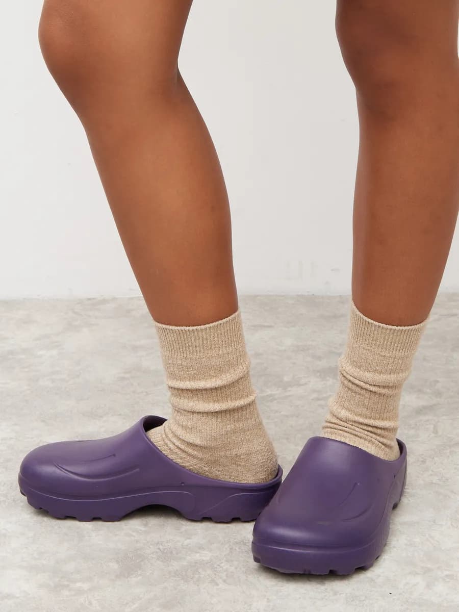 Сабо резиновые летние на платформе для дачи