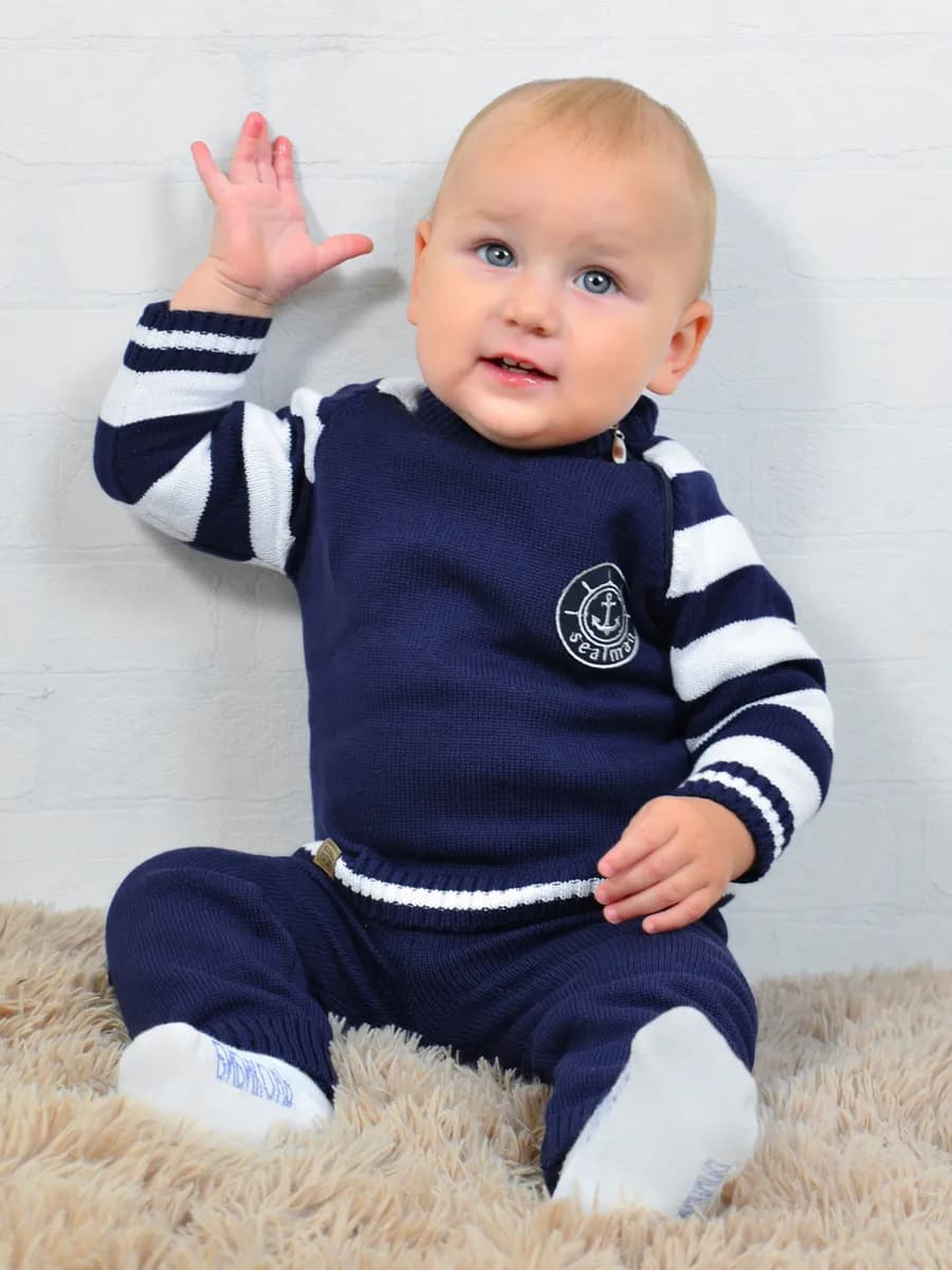 Костюм вязаный для малышей для новорожденных