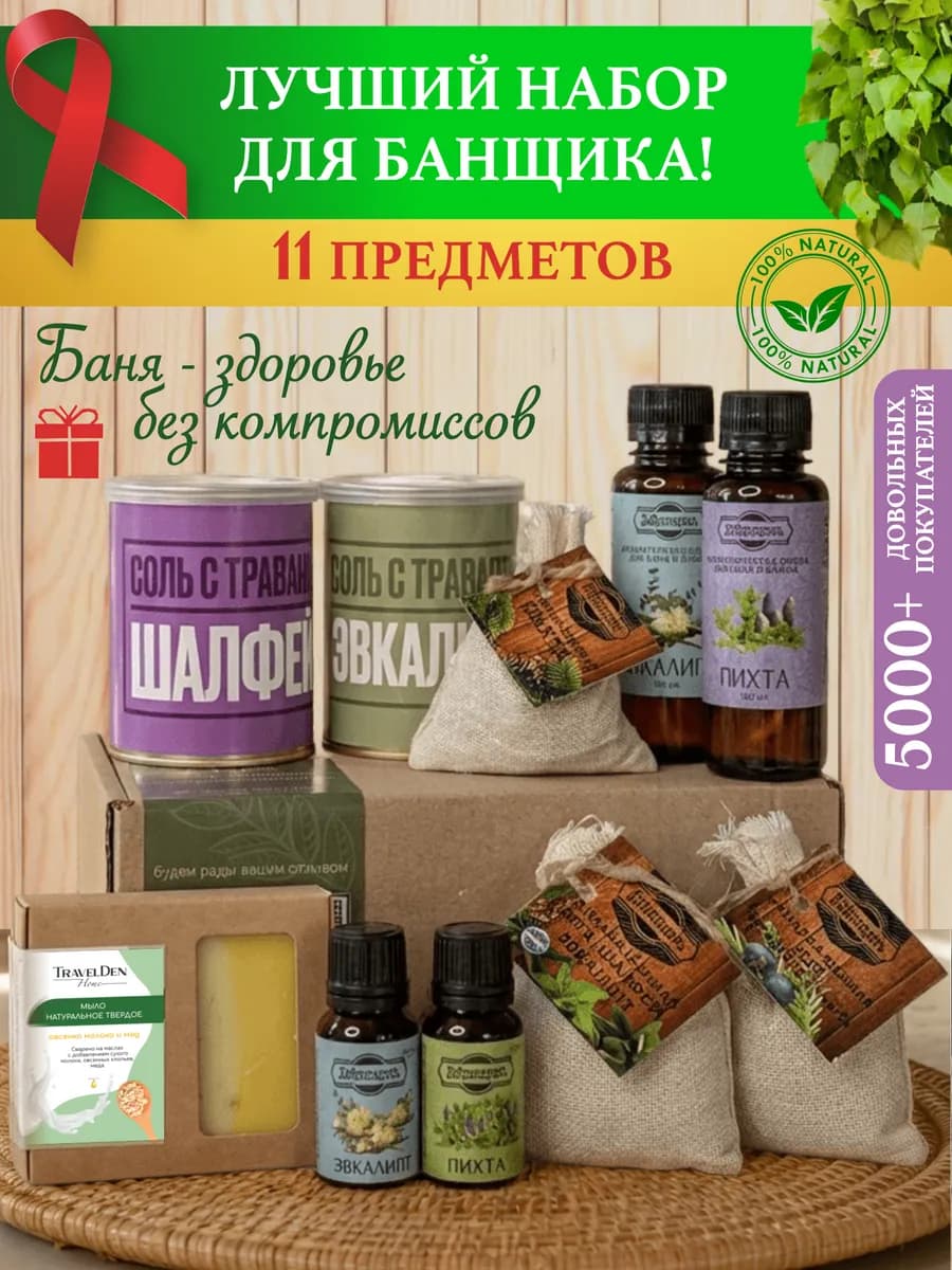 Набор для мужчины и женщины подарочный банный на 8 марта