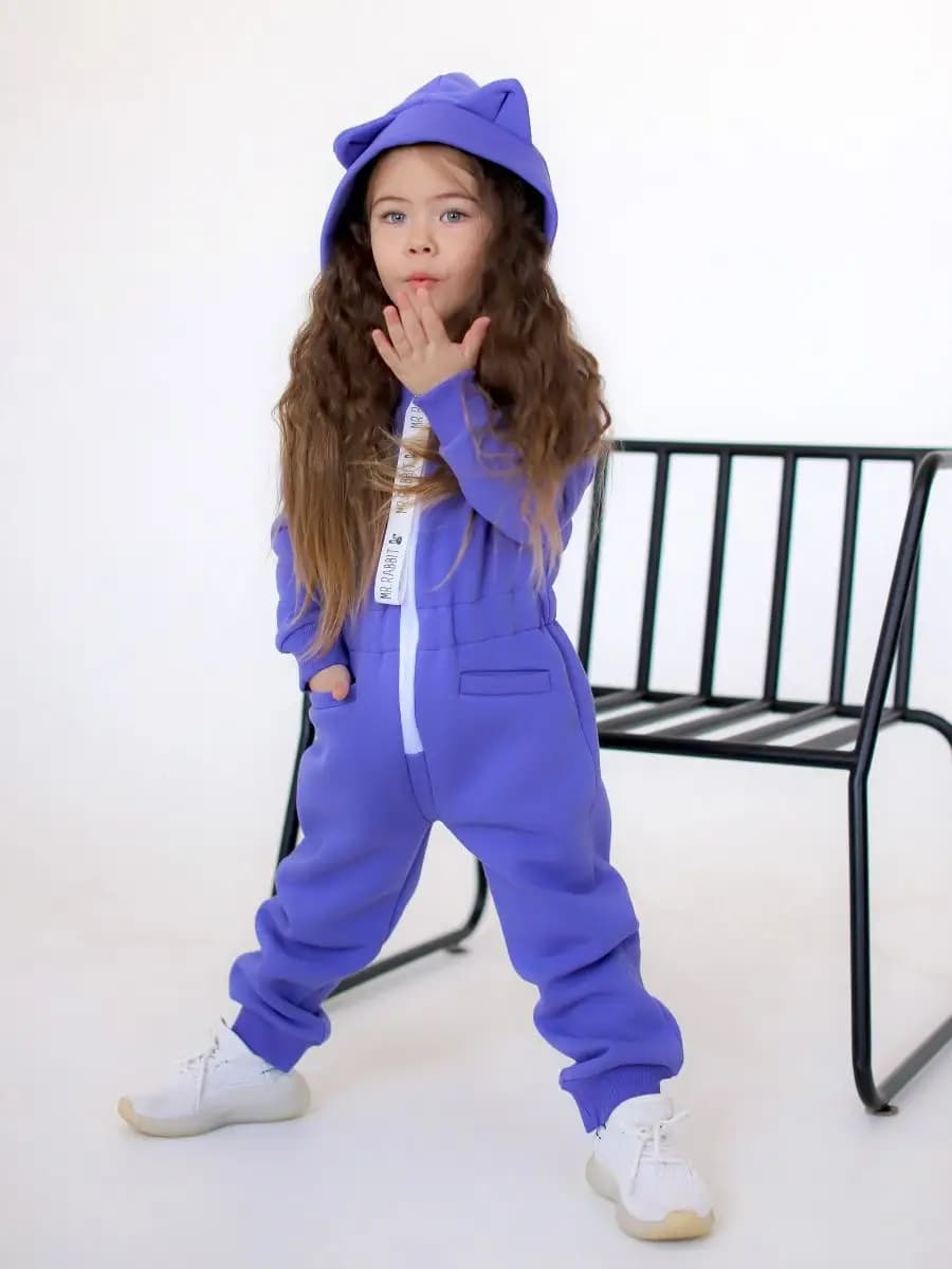 Комбинезон детский утепленный из футера с начесом флисовый - фото 1