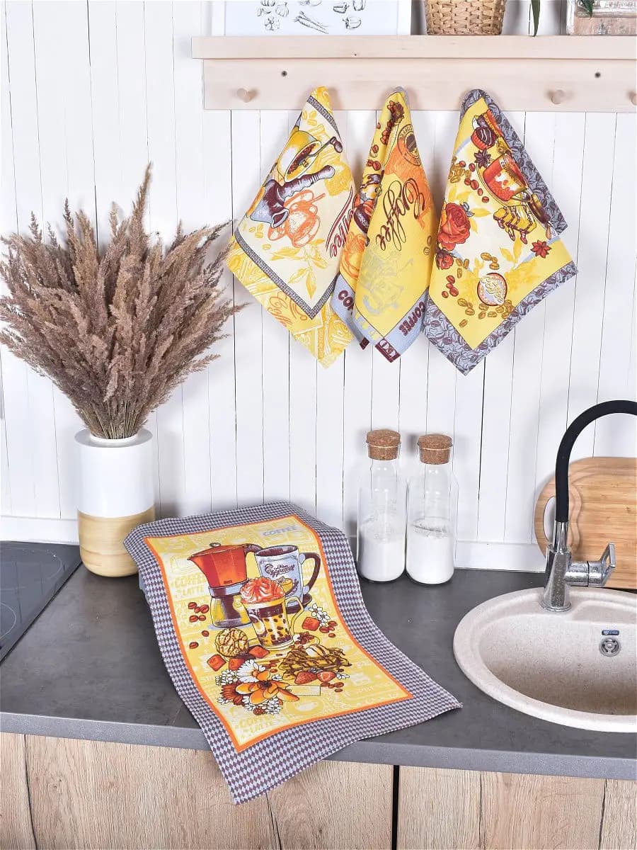 Набор полотенец вафельных для кухни 35*60 4 шт