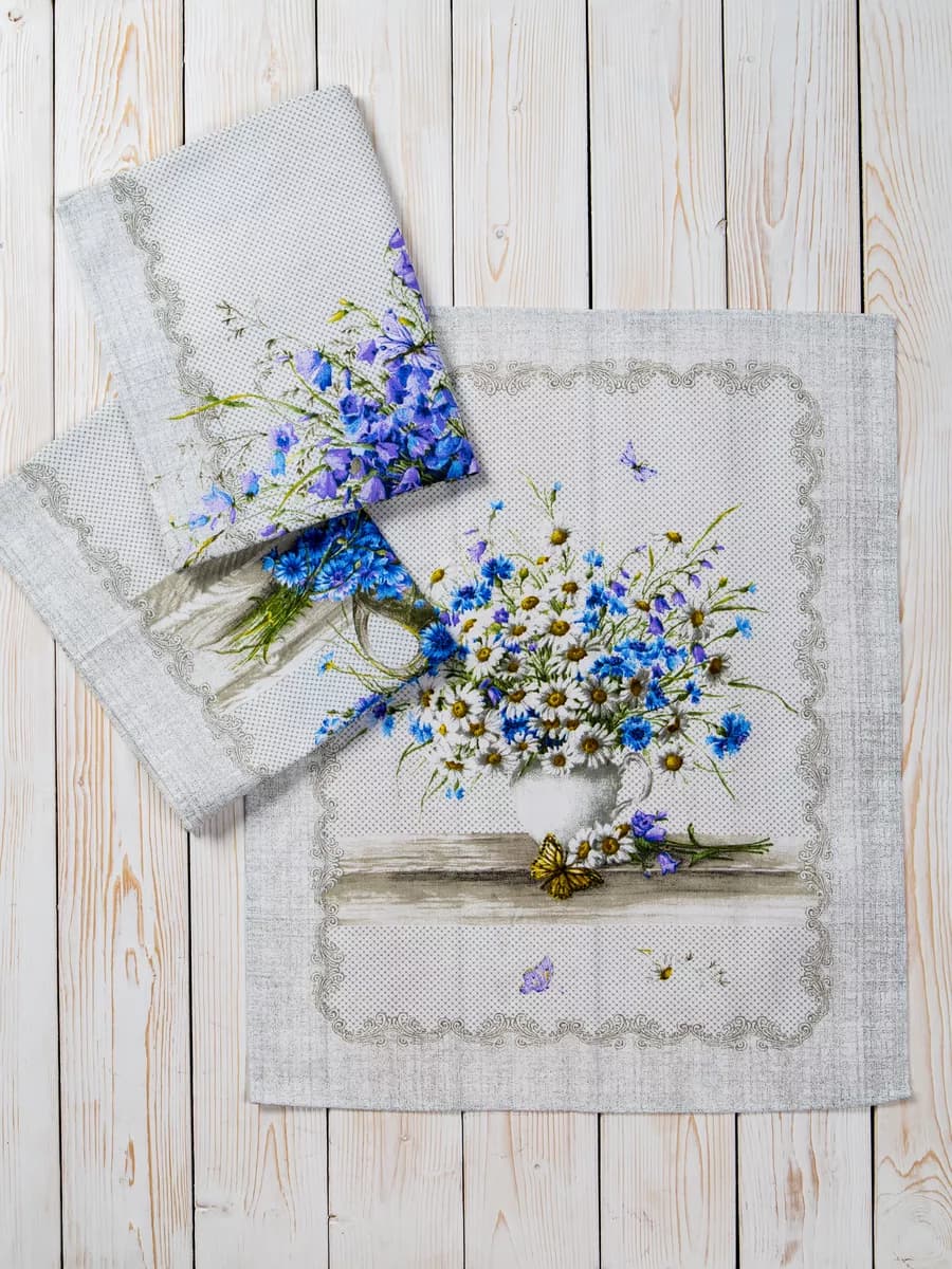 Полотенца кухонные набор 3 шт 60х47 см рогожка