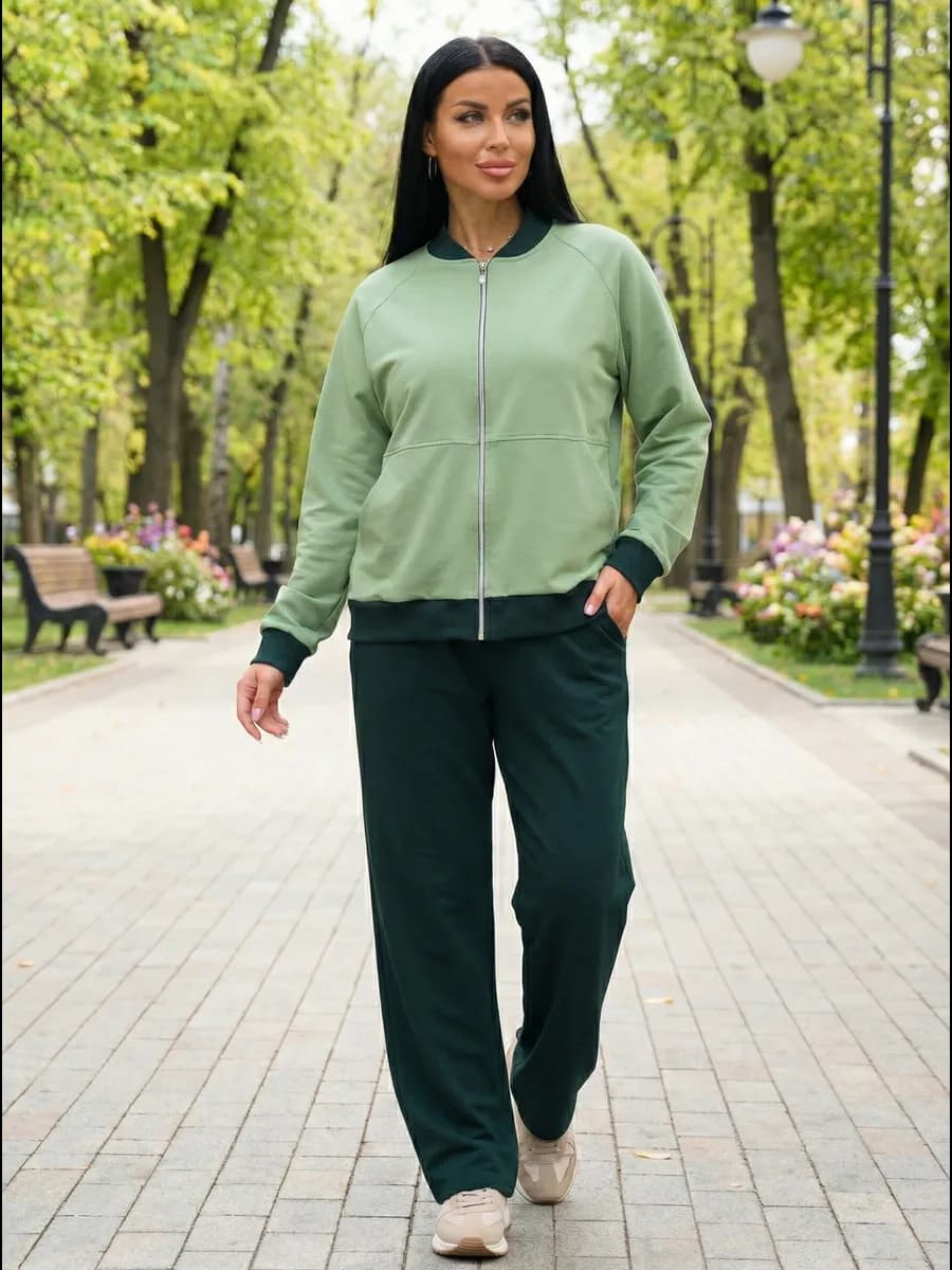 Спортивный костюм на молнии большие размеры - фото 1