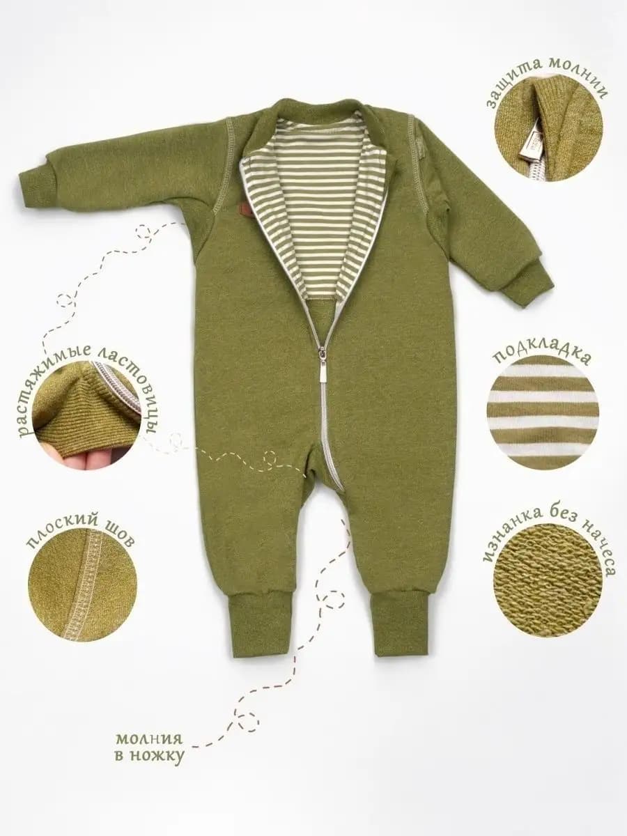 Теплый комбинезон слип для новорожденных
