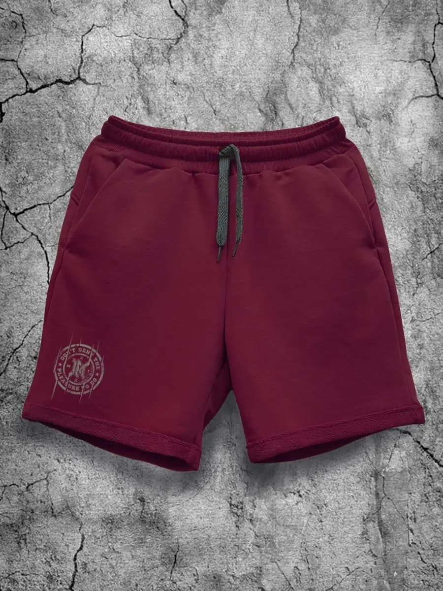 Шорты мужские бордовые спортивные трикотажные для дома - фото 1