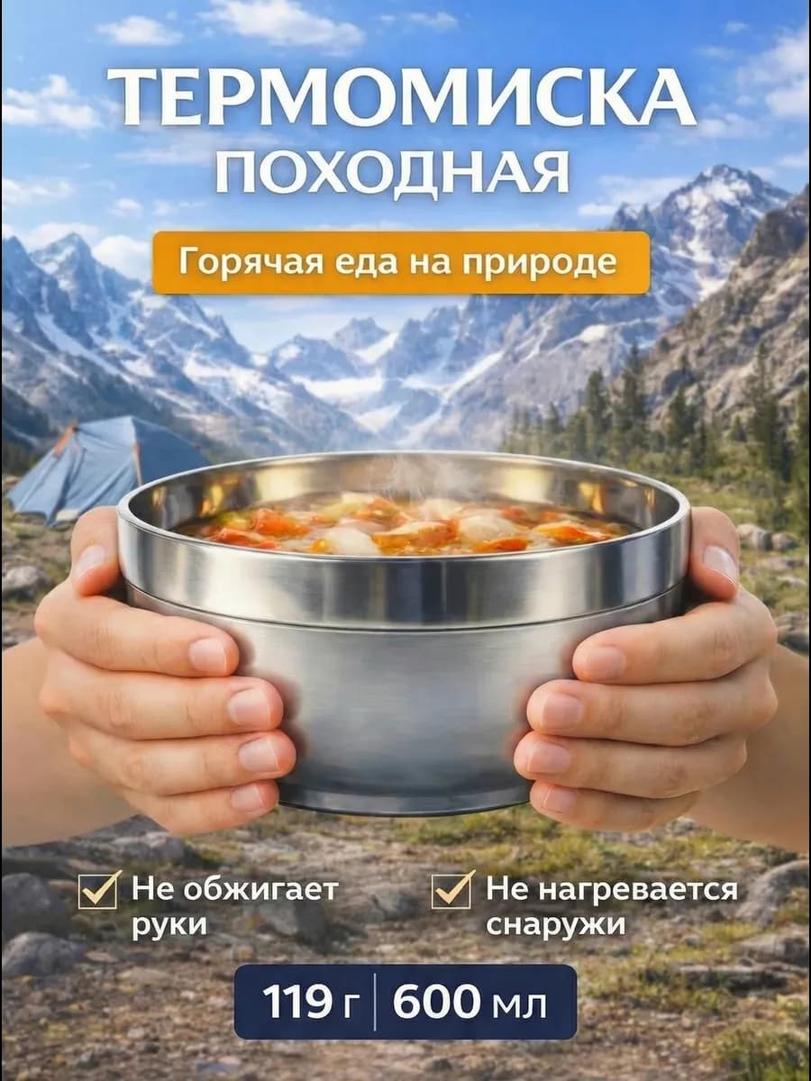 Походная посуда туристическая 600 мл