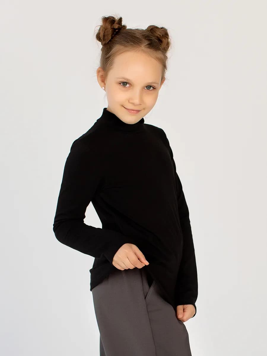 Водолазка школьная хлопок черная