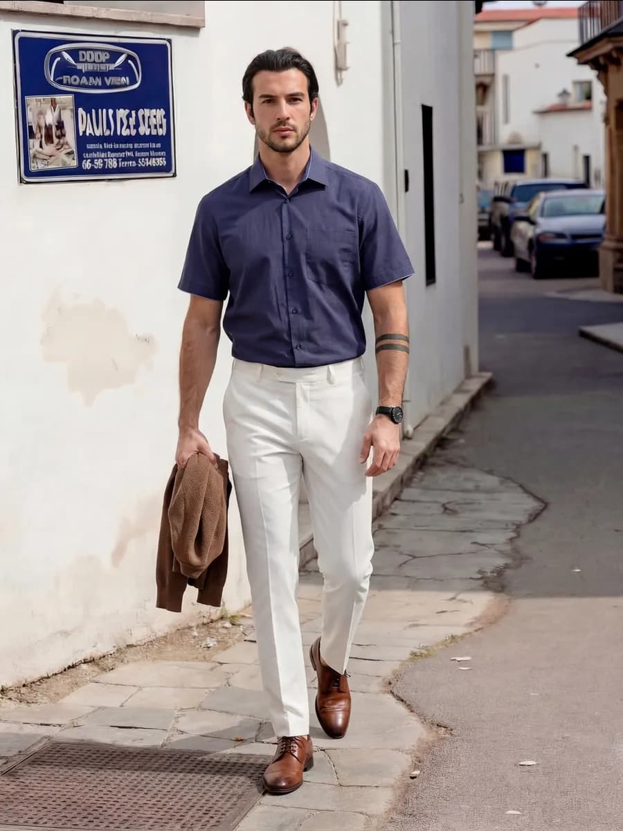 Рубашка мужская летняя с коротким рукавом