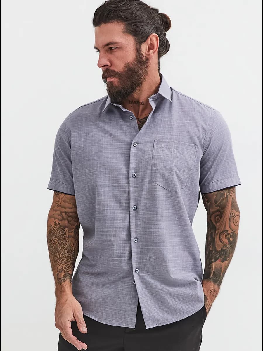 Рубашка мужская летняя с коротким рукавом - фото 1