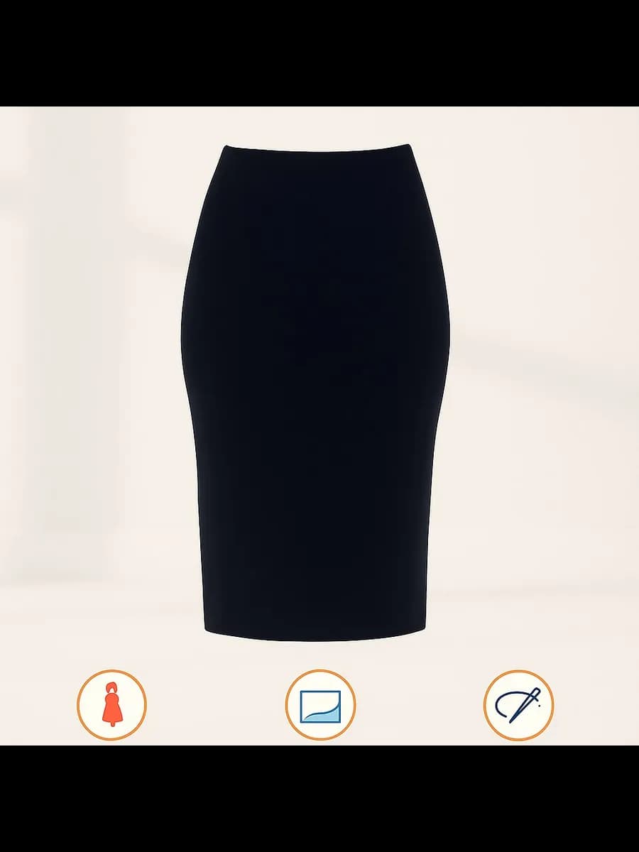 Юбка карандаш большие размеры трикотажная однотонная офис