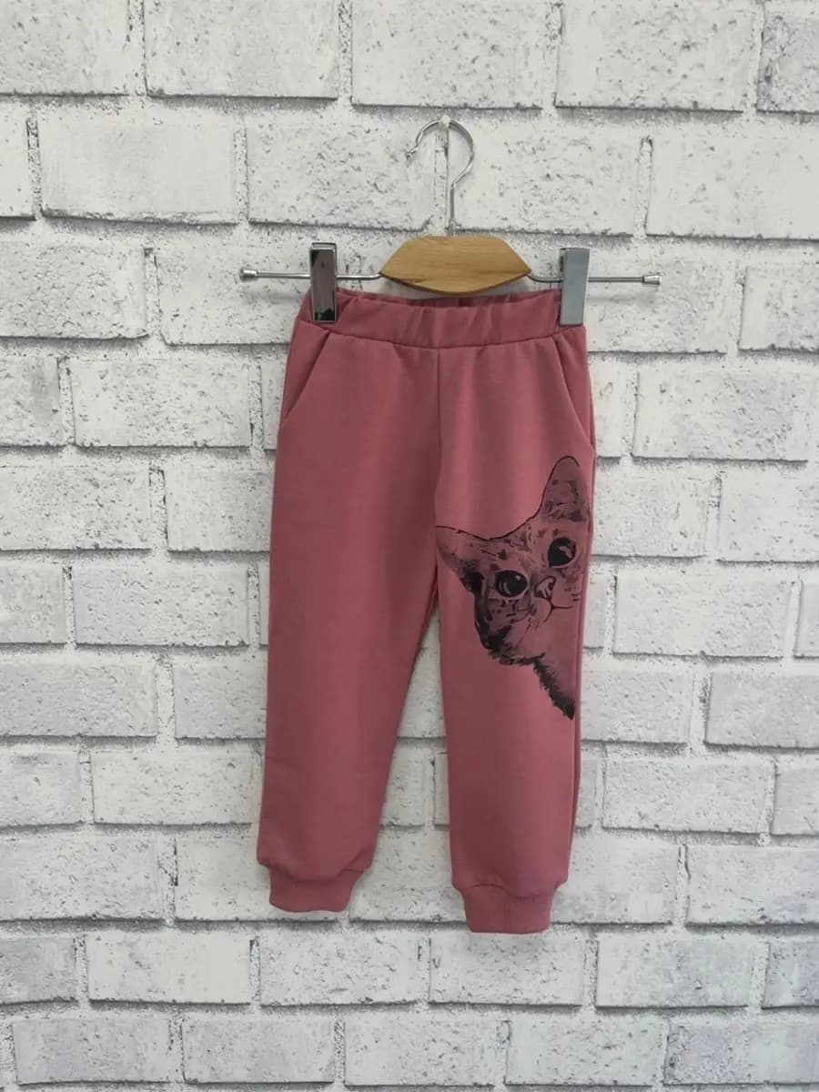 Брюки трикотажные для девочки для сада спортивные штаны