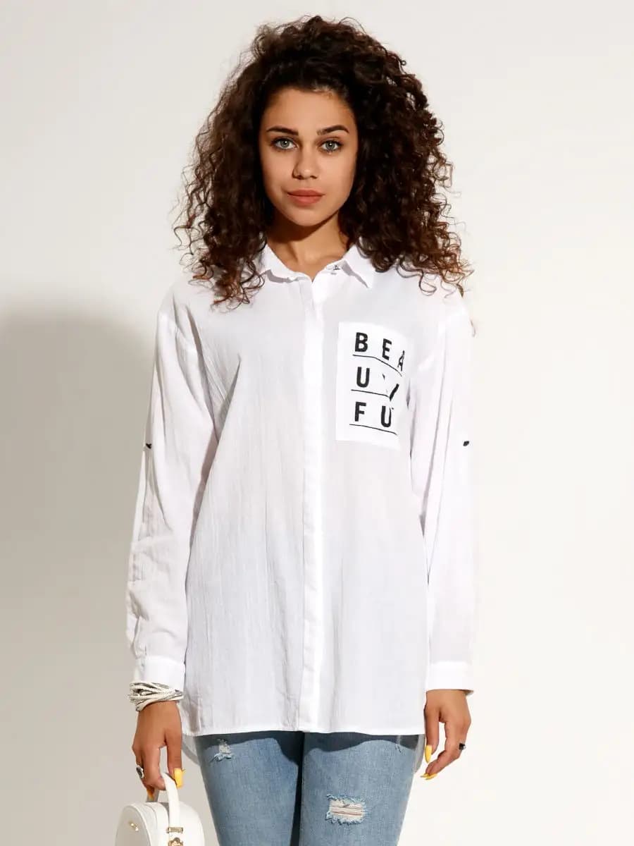 Рубашка с принтом офисная - фото 1